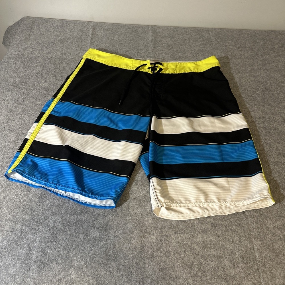 Billabong Board Shorts Mens 36 Stripe Blue Black Platinum Stretch PX3 Surf Swim